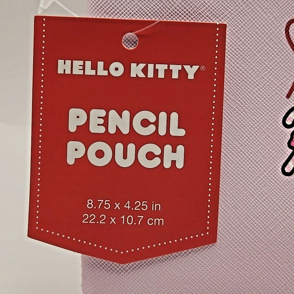 NWT Hello Kitty Candy Cane Small Pink Pencil/ Makeup Pouch Gold Zipper - Picture 4 of 7